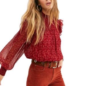 Free People Shear Tie Back blouse